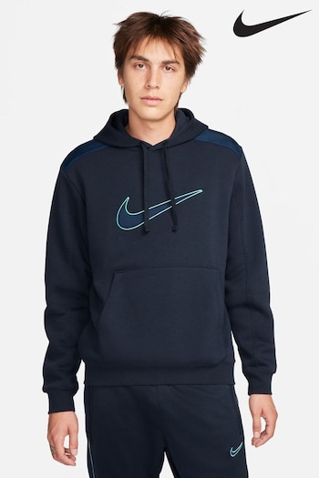 Nike Blue Sportswear Fleece Colourblock Hoodie (565506) | £65