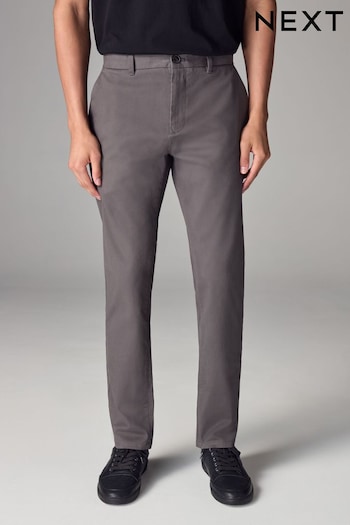 Dark Grey Slim Fit Stretch Chinos Trousers floral (565748) | £22