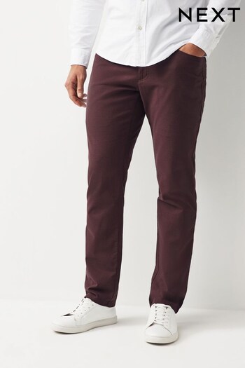 Burgundy Red 5 Pocket Smart Textured Chinos Trousers (565771) | £26