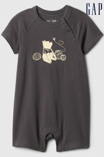 Gap Black Disney Winnie the Pooh Graphic Baby Rompersuit (Newborn-24mths) (566159) | £12
