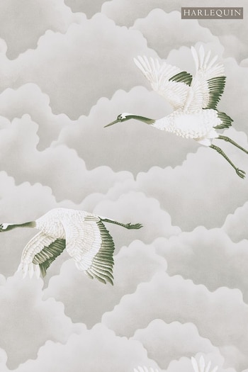 Harlequin Grey Cranes in Flight Wallpaper (566404) | £79