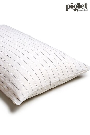 Piglet in Bed Luna Stripe Set of 2 Linen Pillowcases (566444) | £45