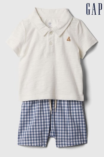 Gap Blue Polo Outfit Shorts Set (Newborn-24mths) (566487) | £25