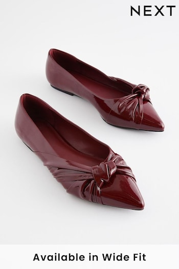 Berry Red Forever Comfort® Asymmetric Bow Point Toe Shoes (566654) | £34