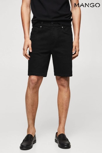 Mango Black Regular Fit Denim Bermuda ford Shorts (566697) | £36