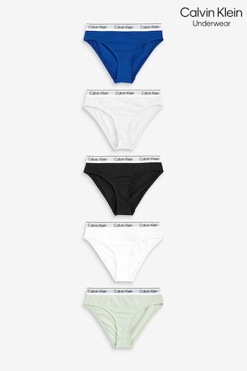 Calvin Klein Girls White Modern Cotton Bikini 5 Pack (566903) | £50