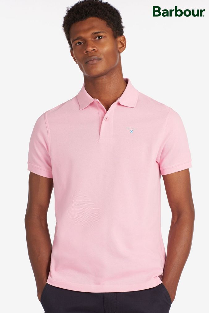 Mens top pink polo