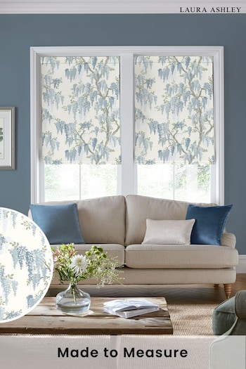 Laura Ashley Newport Blue Wisteria Wood Violet Made to Measure Roman Blinds (566992) | £84