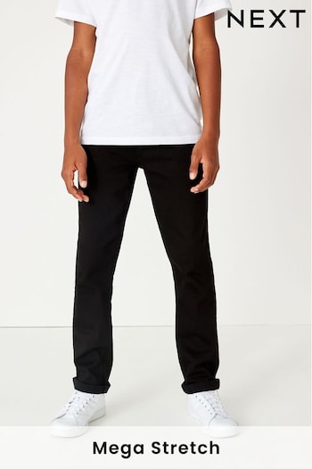 Black Denim Regular Fit Mega Stretch Adjustable Waist paisley Jeans (3-16yrs) (566997) | £13 - £18