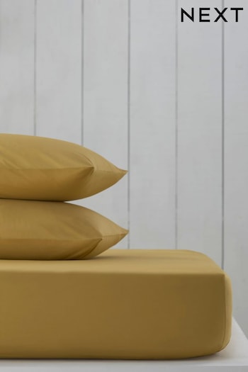 Mustard Yellow Cotton Rich Fitted Sheet (567023) | £10 - £16