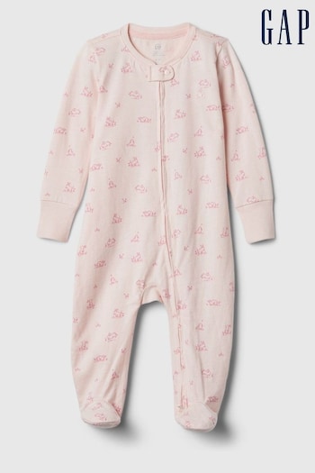 Gap Pink Bunnies First Favourites Graphic Sleepsuit (Newborn-9mths) (567040) | £18