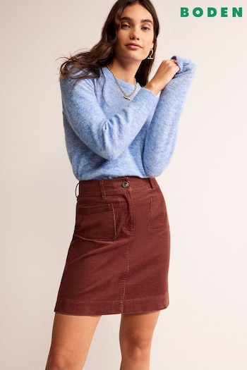 Boden Brown Estella Cord Mini Skirt (567070) | £60