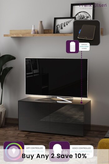 Frank Olsen Black Smart LED TV Stand (567338) | £370