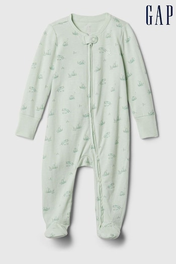 Gap Green Frogs First Favourites Graphic Sleepsuit (Newborn-9mths) (567399) | £18