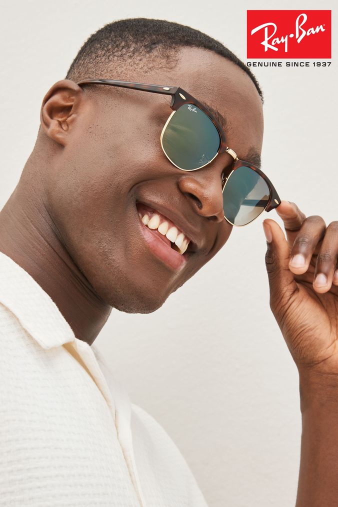 Ray-Ban® Havana Clubmaster Gradient Lens Sunglasses (567700) | £156
