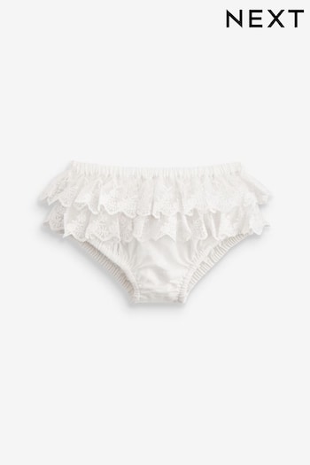White tribal Lace Frill Knickers (0mths-2yrs) (567702) | £7