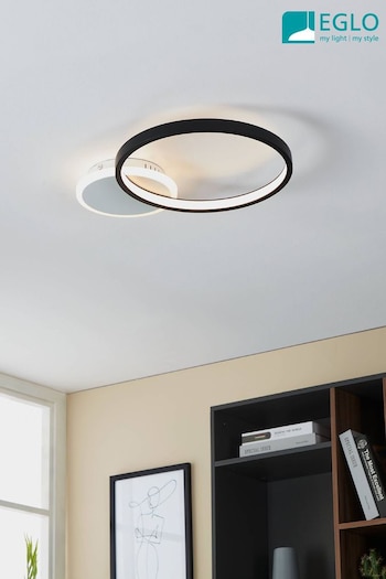 Eglo Black Gafares LED Flush Ceiling Light (567725) | £110