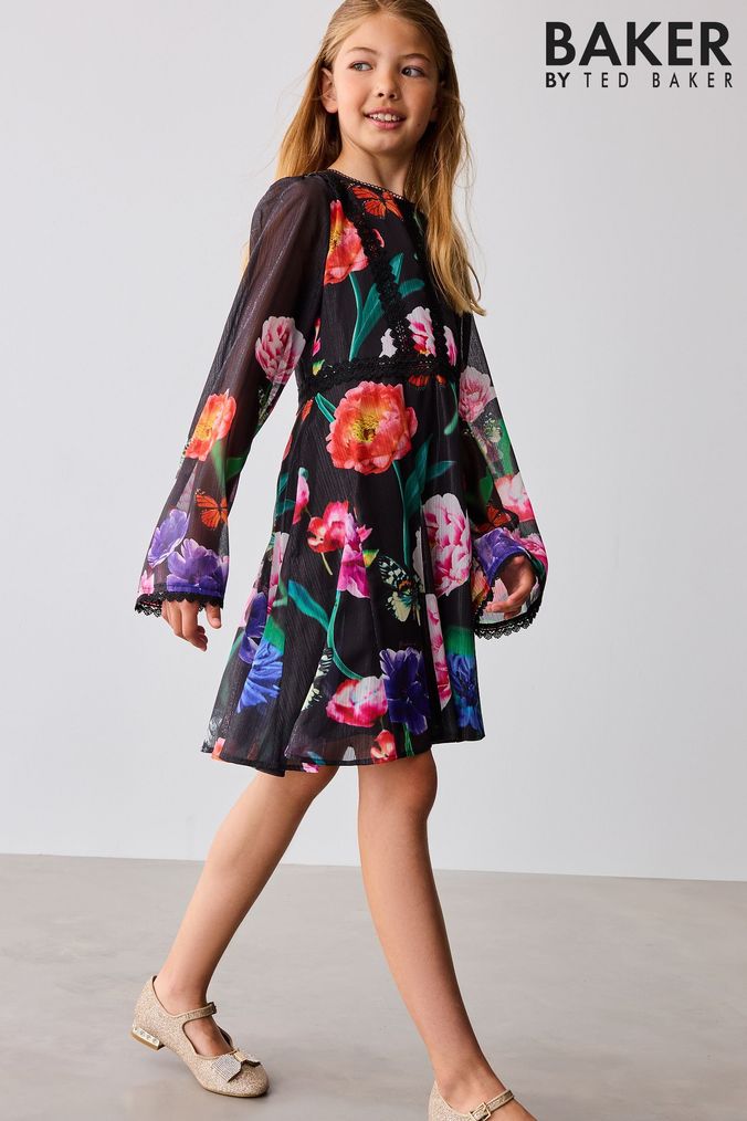 Girls Black Floral Dresses Next UK