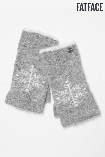 FatFace Grey Snowflake Knitted Gloves (567885) | £20