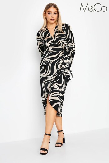 M&Co Black Midi Wrap Dress (568178) | £34