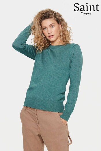 Saint Tropez Green Mila Long Sleeve Pullover Jumper (568223) | £35