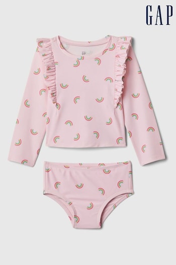 Gap Pink Rainbow Rashguard and Bikini Bottom Baby Set (Newborn-5yrs) (568379) | £30