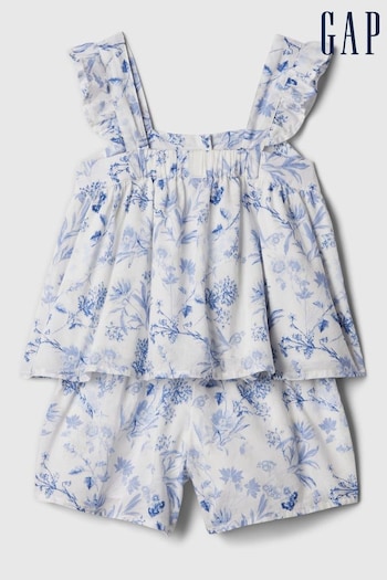 Gap Blue Floral Outfit Set (Newborn-5yrs) (568398) | £30