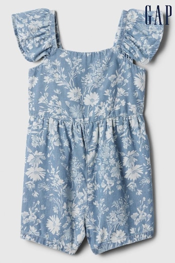 Gap Blue Chambray Flutter Rompersuit (Newborn-5yrs) (568436) | £20