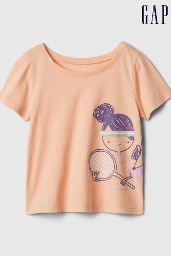 Gap Orange Graphic Short Sleeve Crew Neck T-Shirt (Newborn-5yrs) (568722) | £8