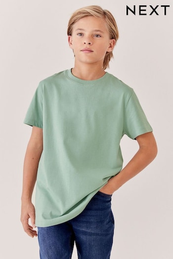 Green Pale Cotton Short Sleeve T-Shirt (3-16yrs) (568892) | £3.50 - £6.50
