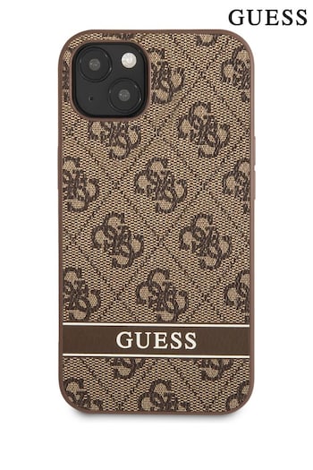 Guess iPhone 13 Mini Brown Case 4G Pu Leather with Bottom Printed Stripe (569076) | £40