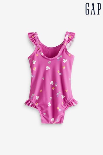 Gap Pink Disney Graphic Ruffle Sleeve Baby Swimsuit (Newborn-5yrs) (569095) | £25