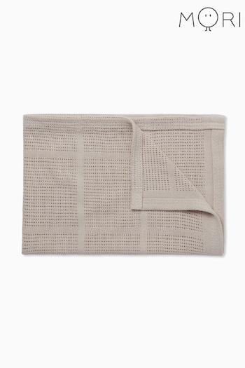 MORI Brown Soft Cotton & Bamboo Cellular Baby Blanket (569302) | £17
