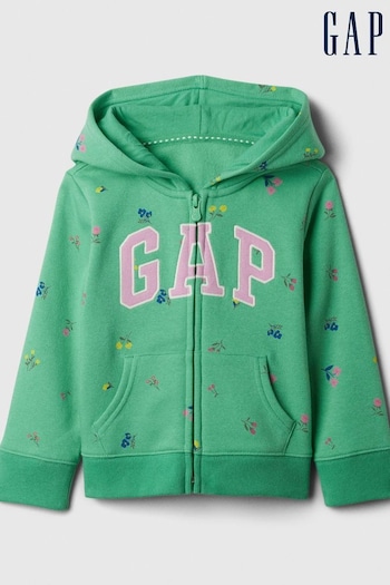Gap Green Floral Logo Zip Up Hoodie (569393) | £20