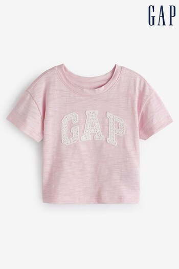 Gap Pink Arch Logo Graphic Short Sleeve Crew Neck Baby T-Shirt (Newborn-5yrs) (569448) | £10