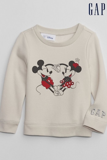 Gap Cream Disney Mickey Mouse and Minnie Mouse Sweatshirt (Newborn-5yrs) (569459) | £20