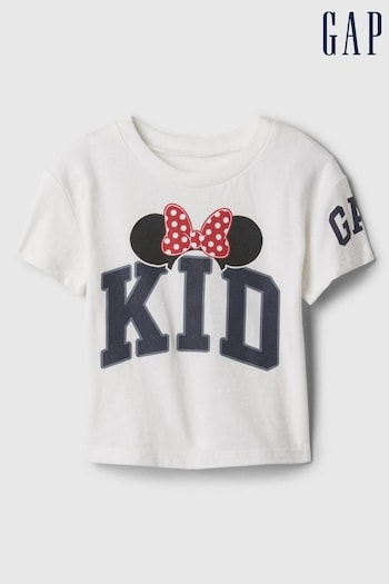 Gap White Disney Minnie Mouse Short Sleeve Crew Neck T-Shirt (569556) | £10