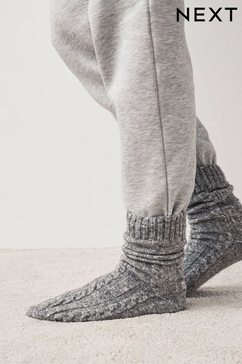 Blue/Grey Thick Cable Socks 2 Packs (569566) | £18