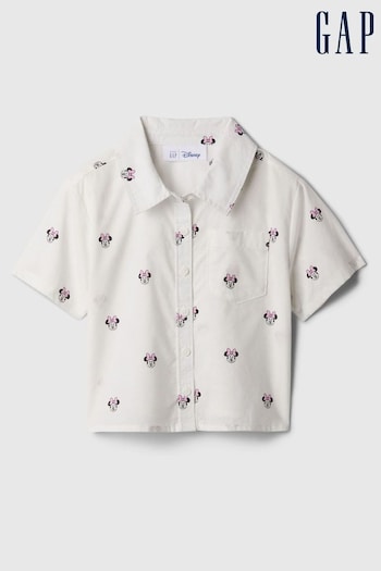 Gap White Disney Minnie Mouse Print Short Sleeve Shirt (Newborn-5yrs) (569569) | £20