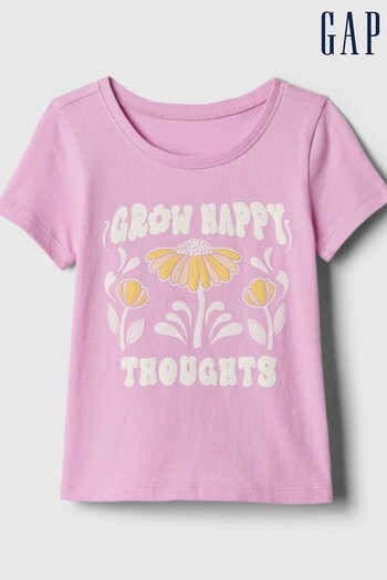 Gap Pink Graphic Short Sleeve Crew Neck T-Shirt (Newborn-5yrs) (569742) | £8