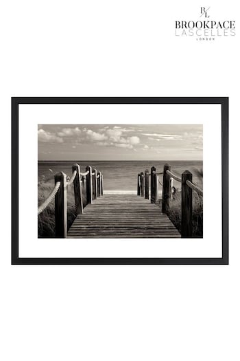 Brookpace Lascelles Black Pathway To Paradise Wall Art In Matt Black Frame (569775) | £177