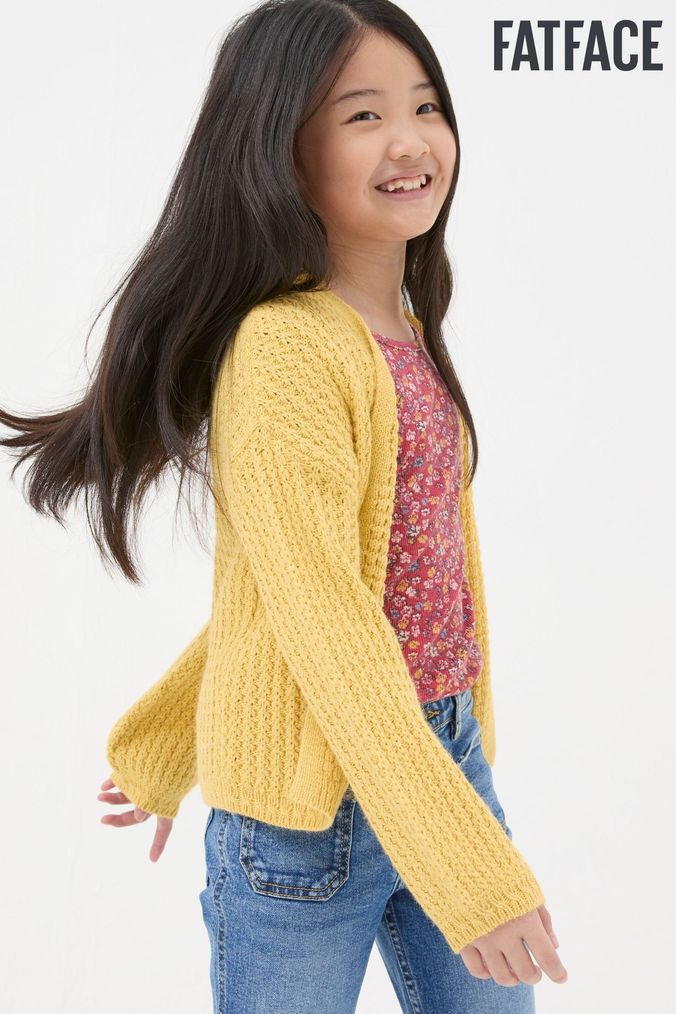 Girls mustard yellow cardigan new arrivals