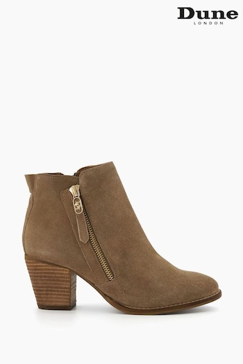 Dune London Paicey Zip Up Ankle Brown Chuck Boots (569913) | £110