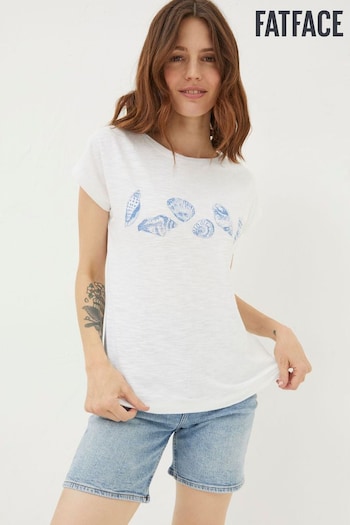 FatFace White Shell Graphic T-Shirt (569934) | £25