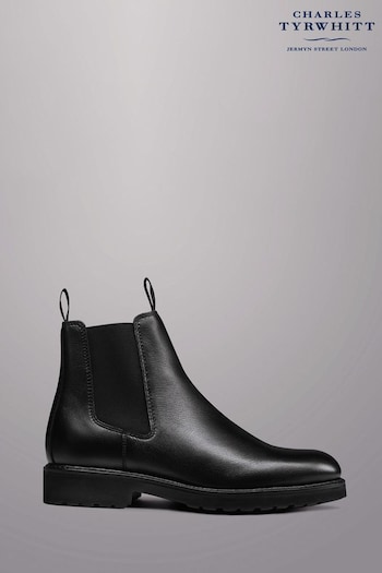 Charles Tyrwhitt Black Leather Rubber Sole Chelsea Boots (570044) | £200