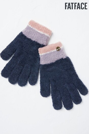 FatFace Blue Colour Blue Chenille Gloves (570071) | £18