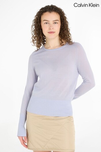 Calvin Klein Blue Extra Fine Wool Sweater (570305) | £140