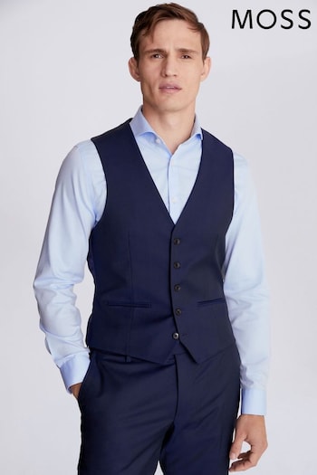 MOSS London Ink Blue Suit Waistcoat (570307) | £60