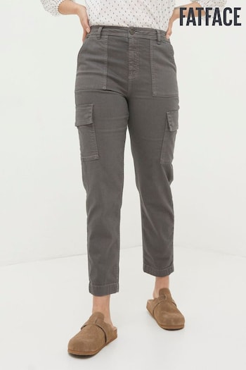 FatFace Grey Aspen Cargo Chino stud-embellished Trousers (570314) | £55