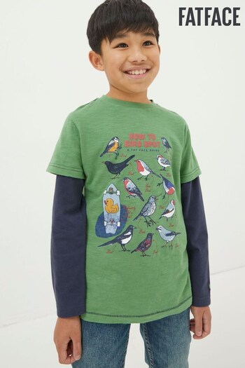 FatFace Green Bird Spotting Jersey T-Shirt (570671) | £14